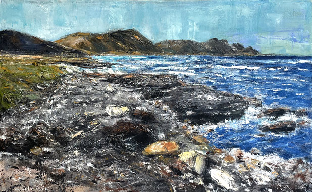Nigel Wilson nz landscape artworks, Tora, Waiarapa Coast, oil painting